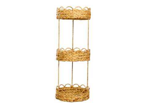 Top-tier Round 3-Tier Scallop Water Hyacinth Basket Tower